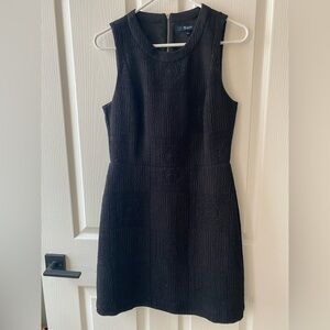 Madewell Classic Black Sleeveless Textured Sheath Dress